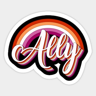 Ally lesbian pride tshirt vintage Sticker